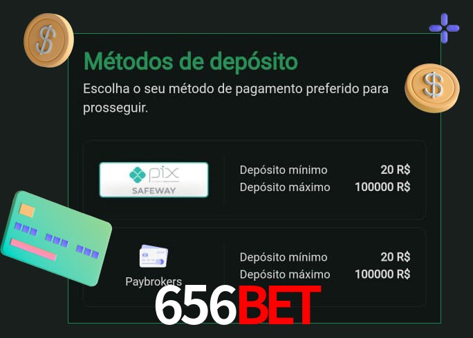 O cassino 656Bet oferece uma grande variedade de métodos de pagamento